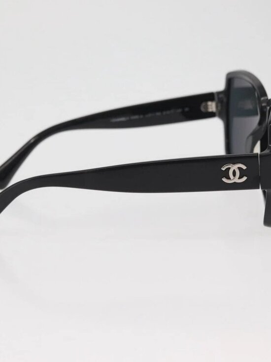 CHANEL COCO Mark Sunglasses plastic Black 5385-A CC Auth BA11986 main image 12